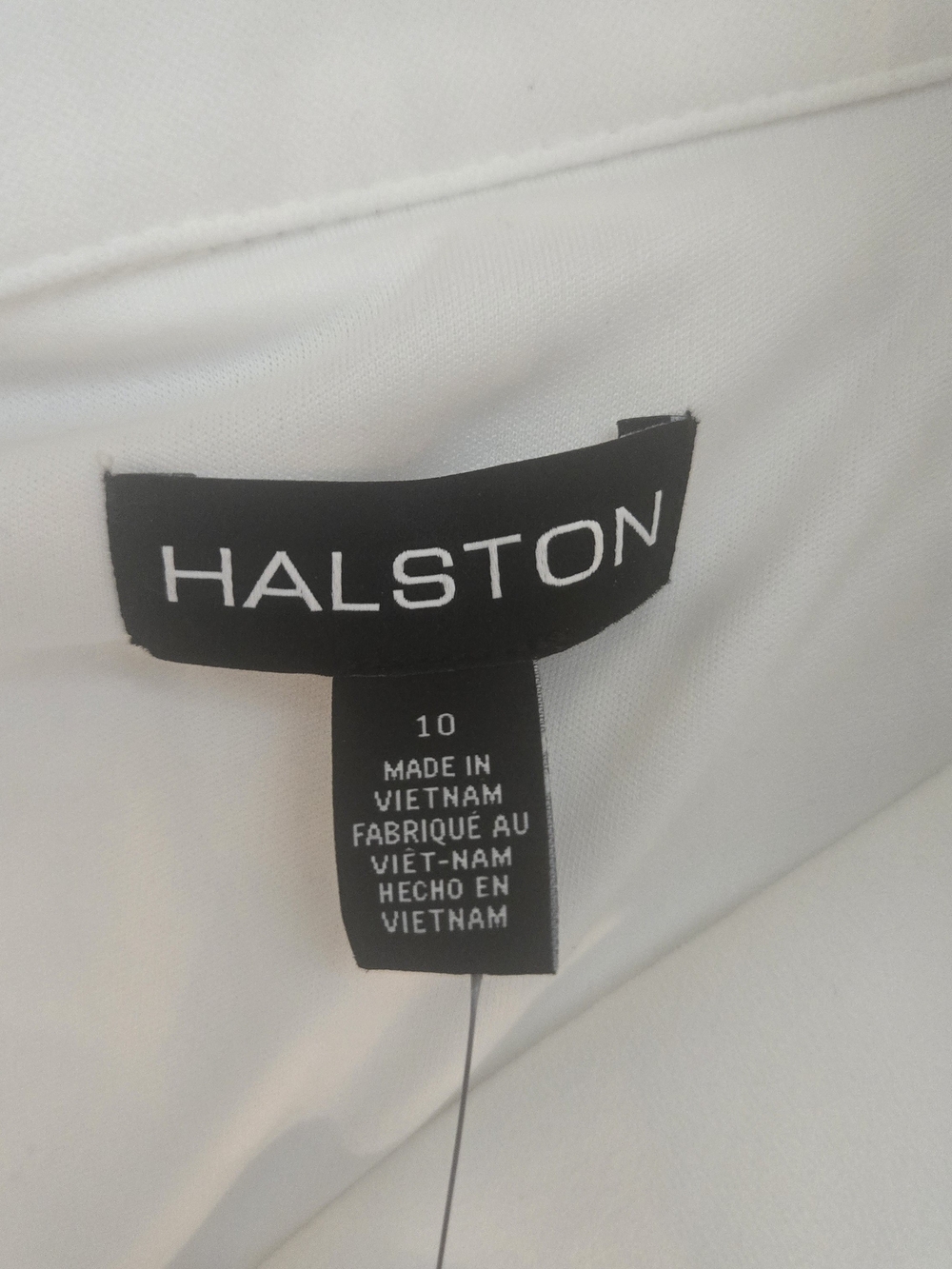 Halston Heritage Cream Button-Front Belted Midi Dress - Picture 2 of 4